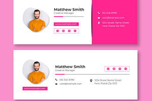 Email Signature Pink Color Theme