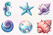 Watercolor seashells clipart, an Illustration by CreationArt (Thumbnail 3 of 5)