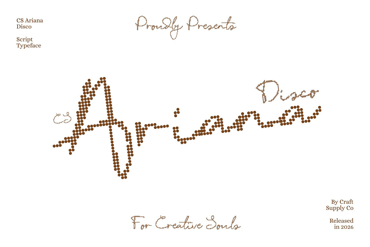 CS Ariana Disco, a Script Font by Craft Supply Co. (Photo 1 of 8)