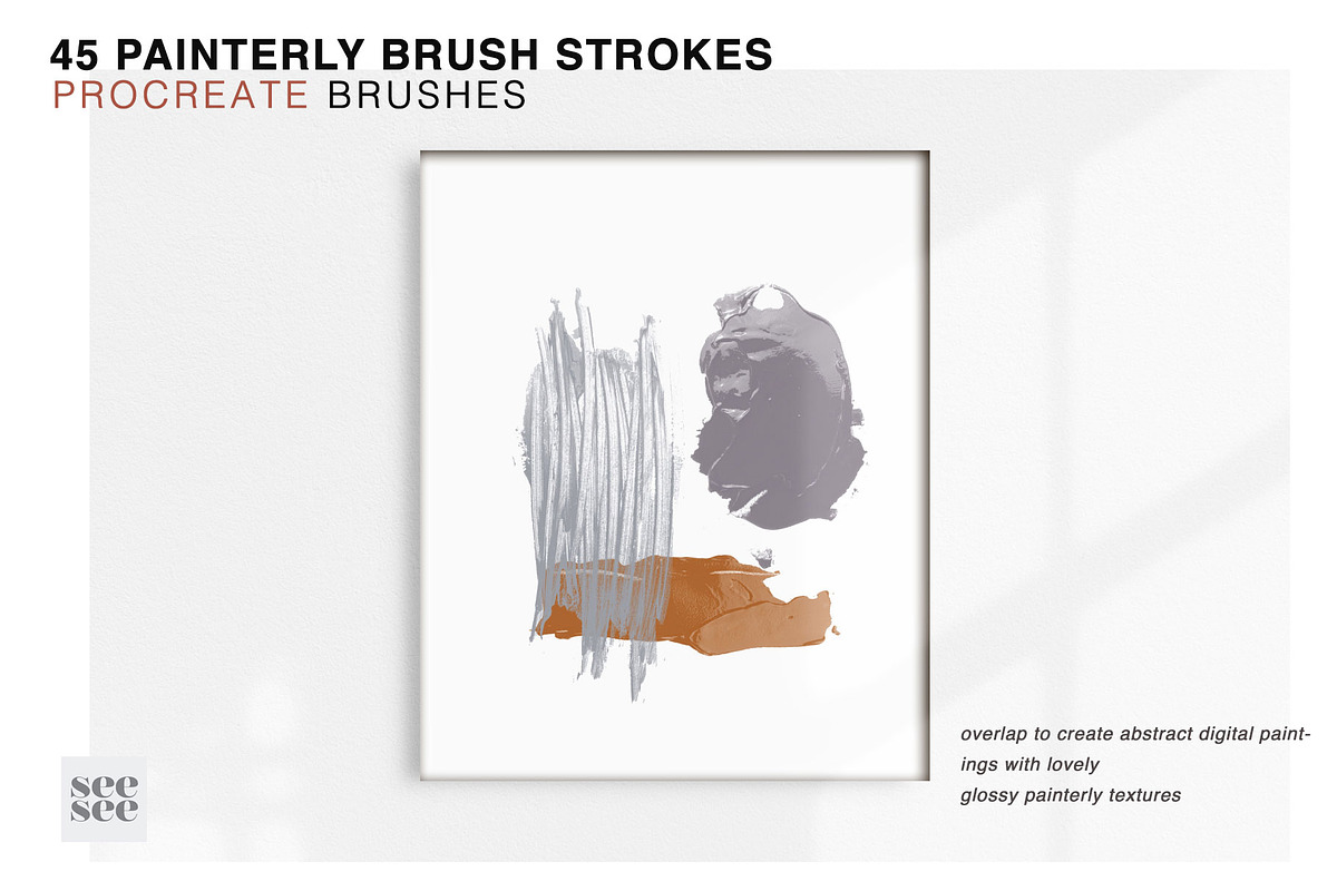 45 Procreate Painterly Brush Stamps, a Brush Add-On by CC CREATIVE CO (Photo 4 of 15)