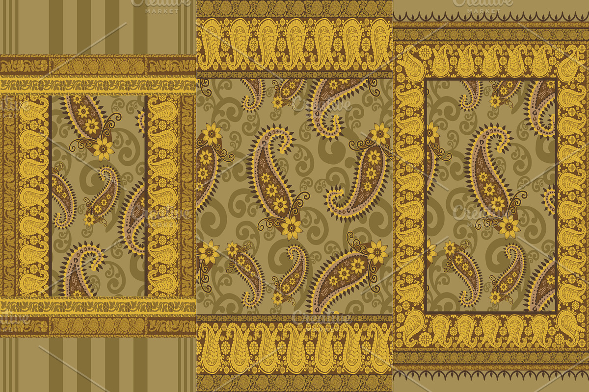 Indian Paisley Scarf Designs, a Pattern Graphic by ThaiByGaew (Photo 2 of 3)