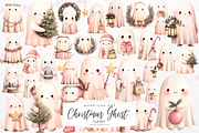 Cute Christmas Ghost Clipart, an Illustration by Markicha Art (Thumbnail 1 of 6)
