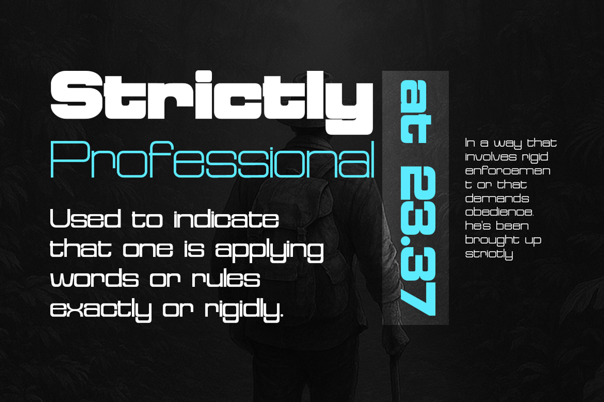 Reflect of Strictly Expanded, a Sans Serif Font by groens (Photo 3 of 5)