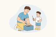 Fatherhood Moments Illustration, an Object Graphic by Jump Studio (Thumbnail 7 of 12)