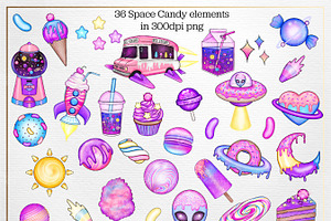 Space Candy Clipart And Patterns