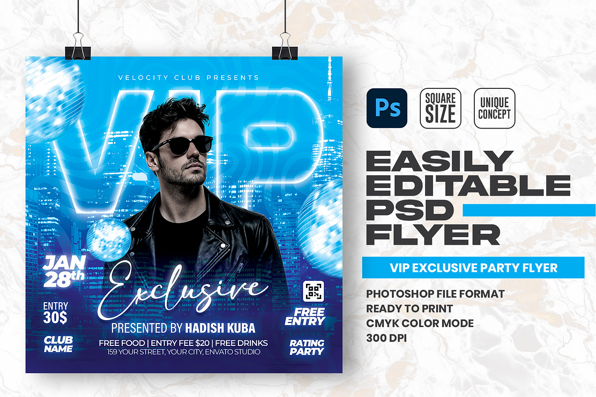 VIP Exclusive Party Flyer Design, a Flyer Template by Shajib Shikder (Photo 1 of 2)