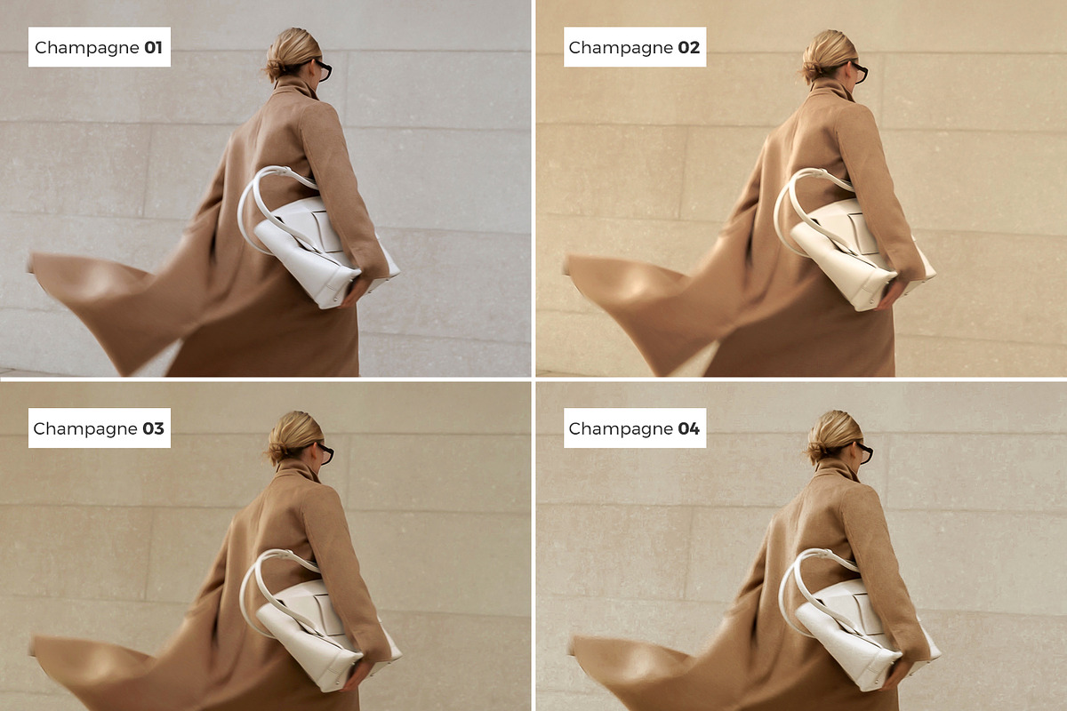 4 Lightroom Presets CHAMPAGNE, an Action Add-On by Graace Studio (Photo 4 of 8)