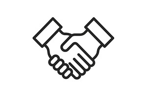 Two hands shake to signify agreement, a Person Illustration by ZinetroN
