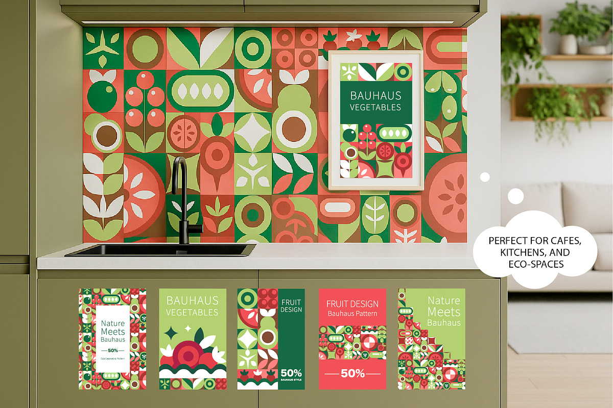 Mosaic Fruit and Veggie. Eco Food, a Food Illustration by Lettering_Logo (Photo 6 of 15)