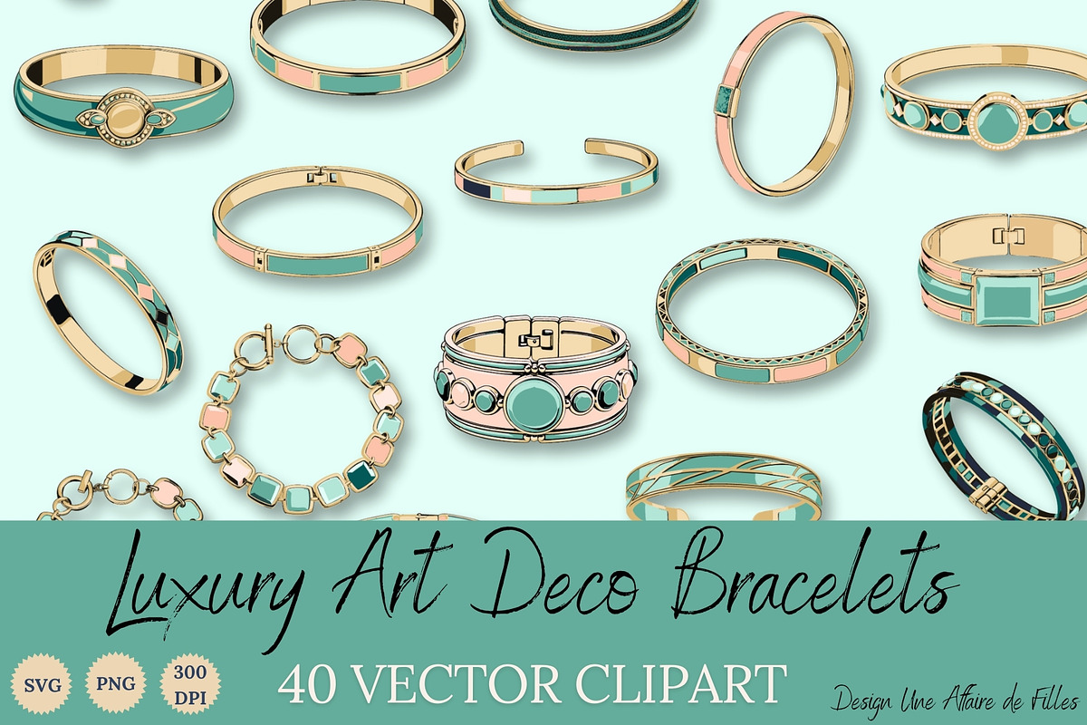 40 LUXURY BRACELETS VECTOR CLIPART, an Object Illustration by Une Affaire de Filles (Photo 1 of 5)