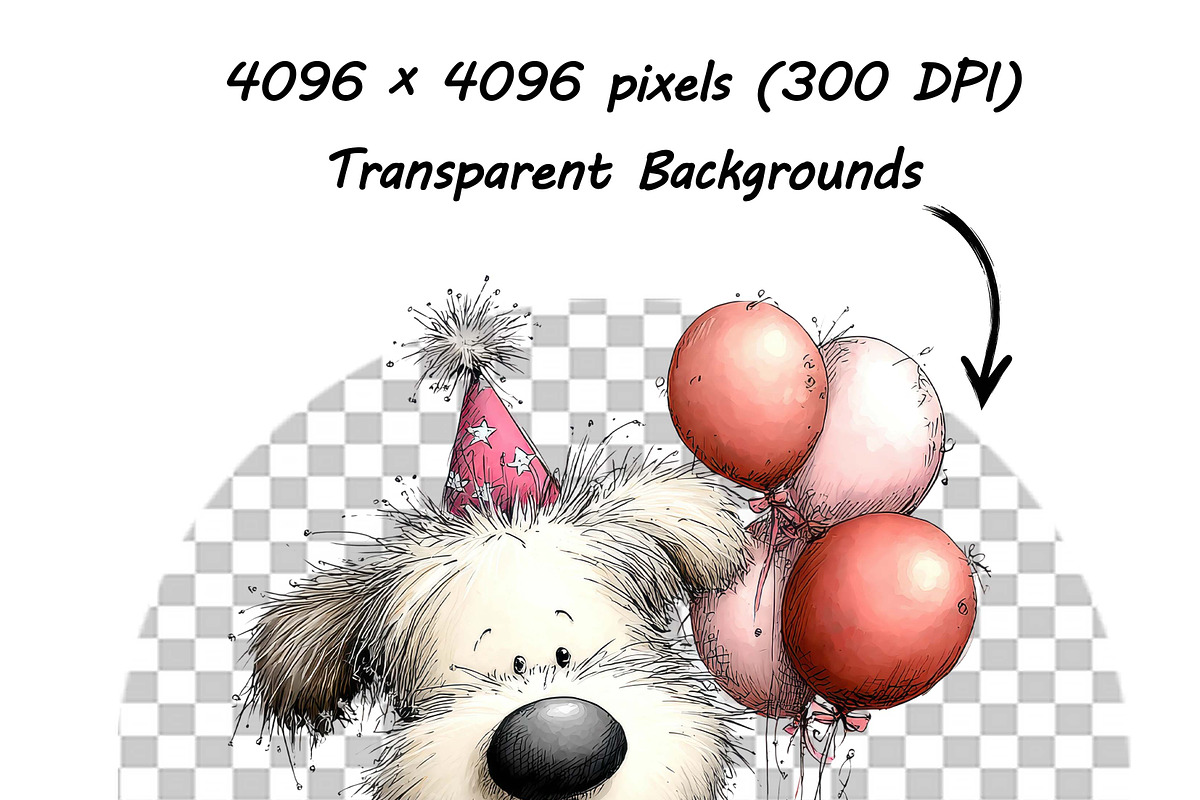 30 whimsical dog birthday clipart, an Illustration by one-touch (Photo 15 of 17)