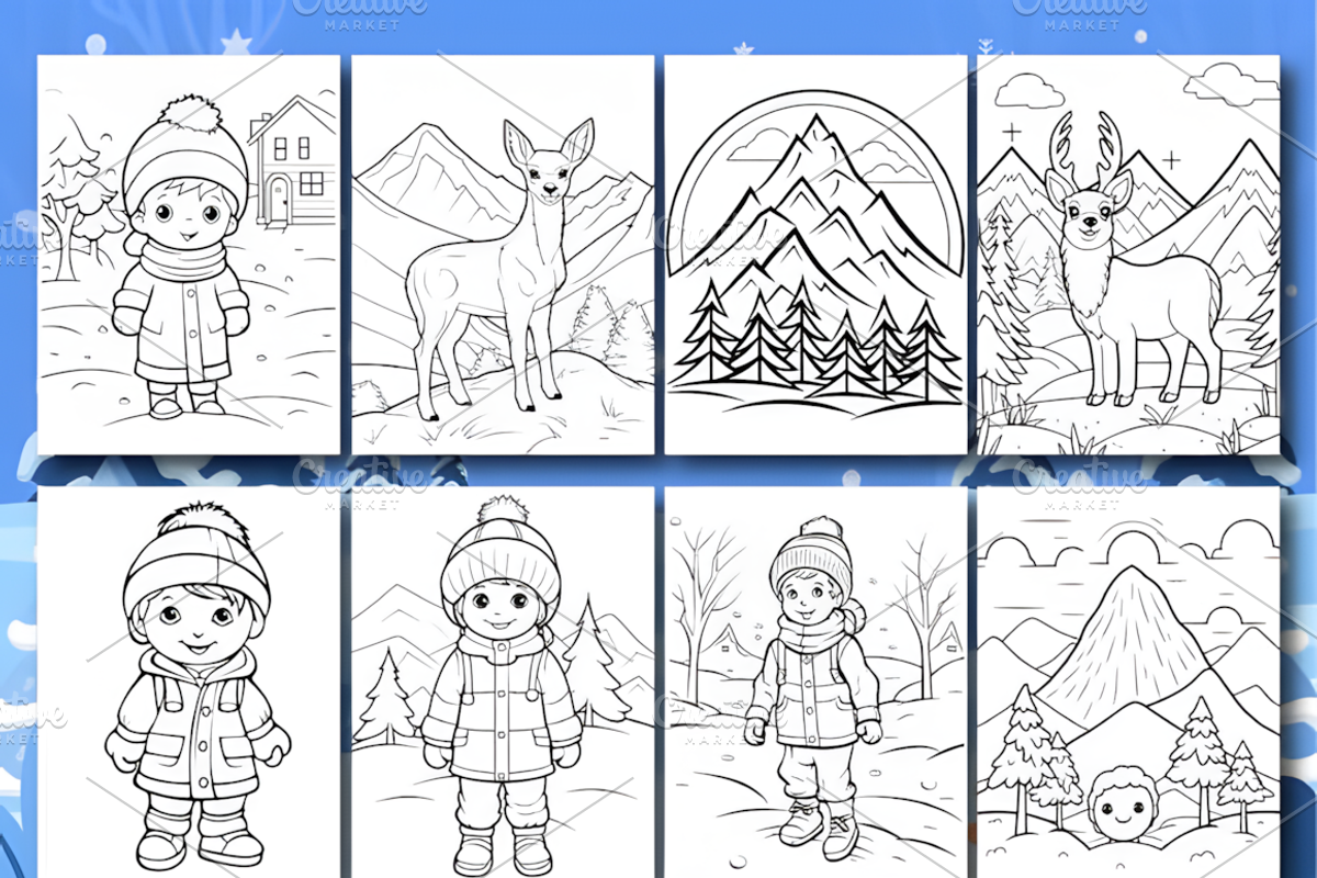 150 Winter Coloring Book for Kids, a Seasonal Illustration by Coco Bloom (Photo 4 of 6)