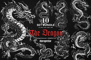 10 Bundle Dark Art The Dragon Chines, an Illustration by Morspective