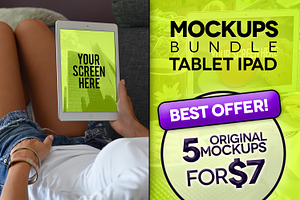 5 Mockups iPad (pics+PSD)