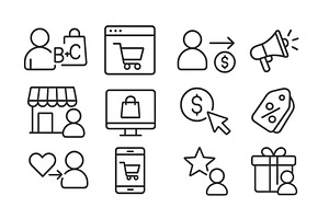 Ecommerce icons representing, a Technology Illustration by ZinetroN