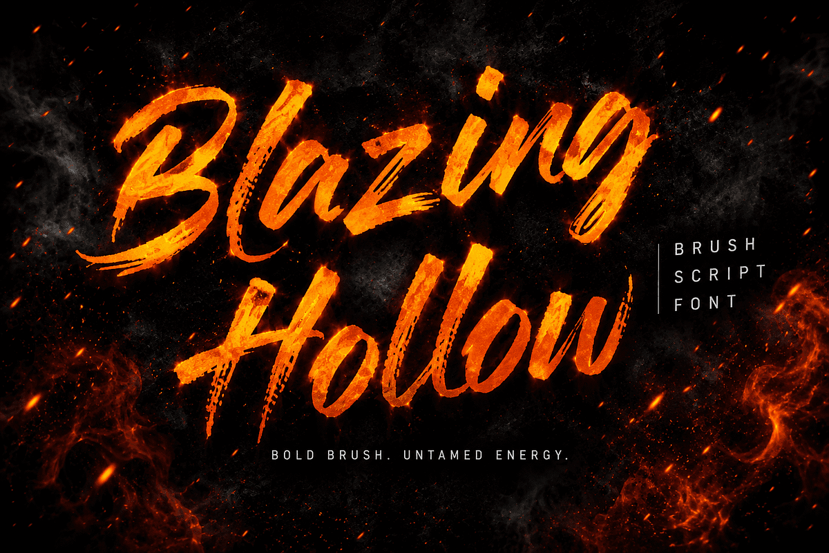 Blazing Hollow Bold Brush Script, a Script Font by Letterhanna Studio (Photo 8 of 9)