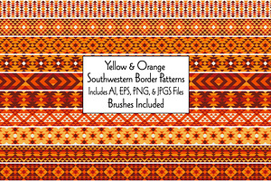 Orange Southwestern Border Patterns