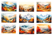 Trees and mountains,watercolor, an Object Illustration by AkvarelRiver (Thumbnail 4 of 6)