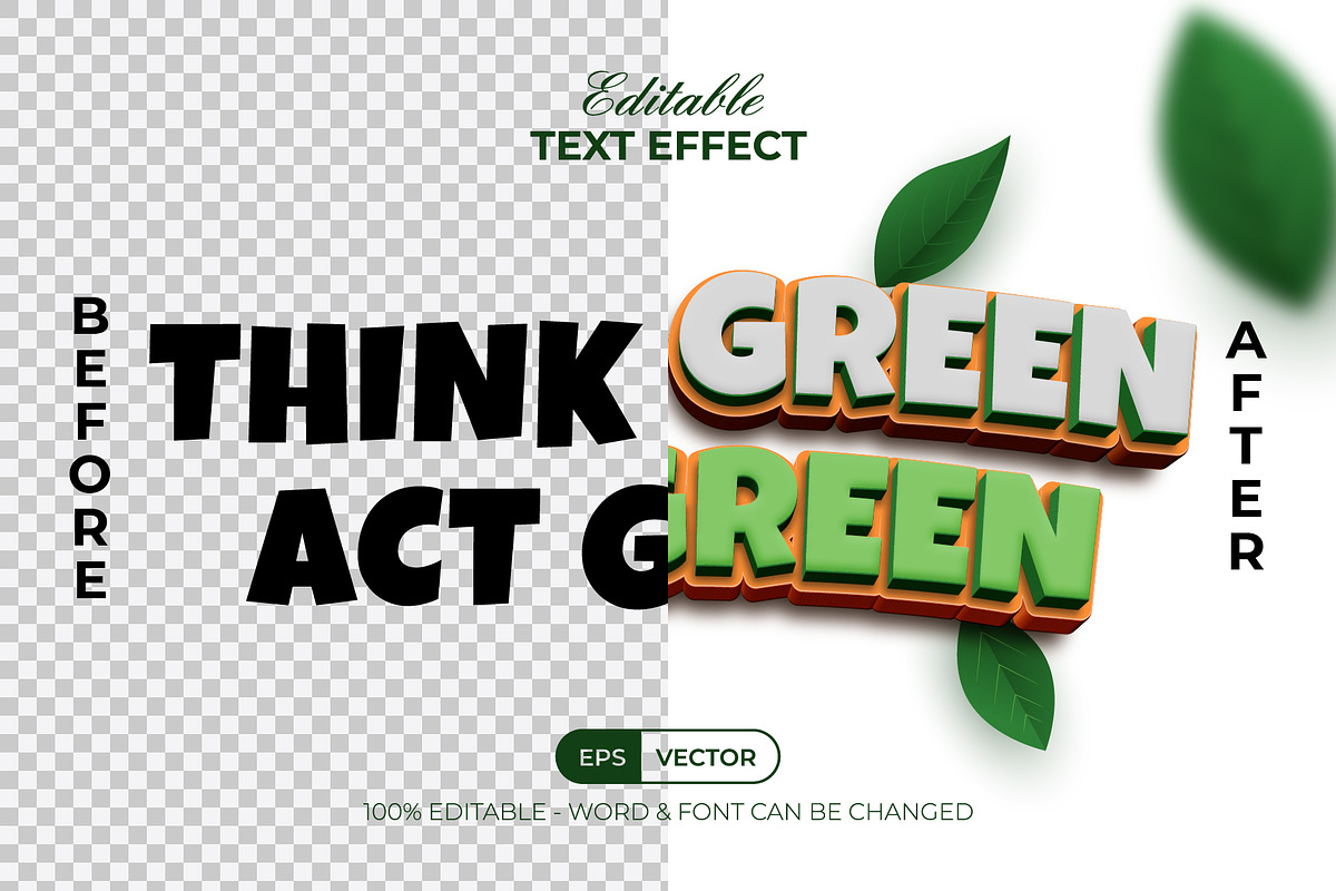 3D Nature Text Effect, a Layer Style Add-On by Mockmenot (Photo 2 of 3)