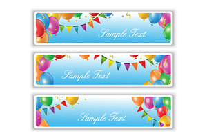 Holiday Banners With Balloons