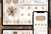 Brown iOS Wallpaper Icons Theme, a Background Graphic by BeeRubby (Thumbnail 3 of 10)