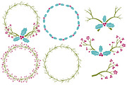 Bohemian Christmas Holly Vectors, an Illustration by Amanda Ilkov (Thumbnail 3 of 5)