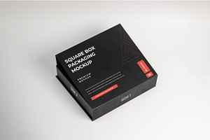 Square Box Packaging Mockup Set