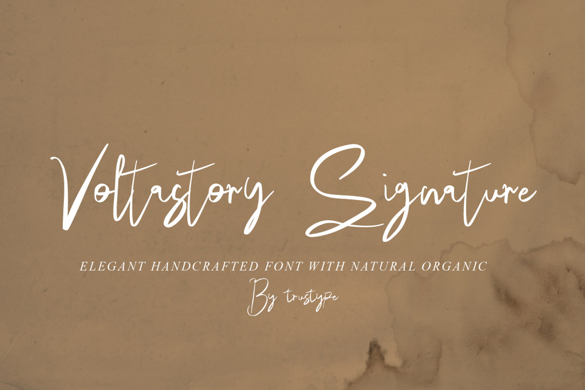 Voltastrory Signature, a Handwritten Font by Eltypesstudio (Photo 1 of 10)