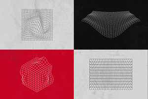 75 Wireframe Topo Elements Vectors