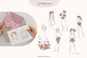 Line art floral woman & elements, a Person Illustration by Katerina.Sea.Design (Thumbnail 7 of 10)