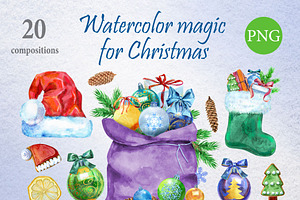 Watercolor Christmas, an Illustration by Watercolor fantasy