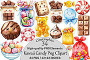 Kawaii Candy Clipart, a Seasonal Illustration by CitraGraphics (Thumbnail 1 of 6)