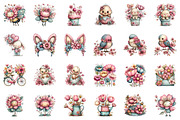 Whimsical Spring Clipart, an Illustration by CreationArt (Thumbnail 2 of 7)