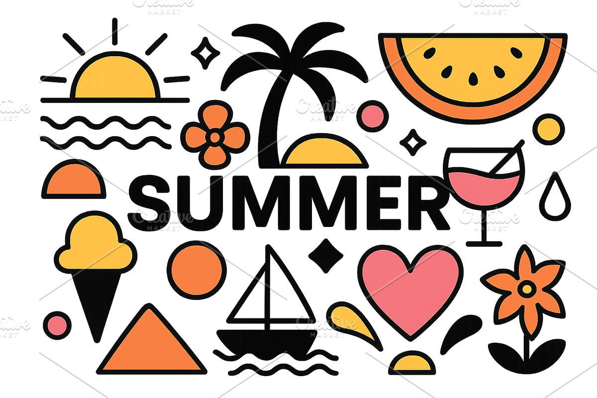 Summer themed vector illustration, an Illustration by ZinetroN