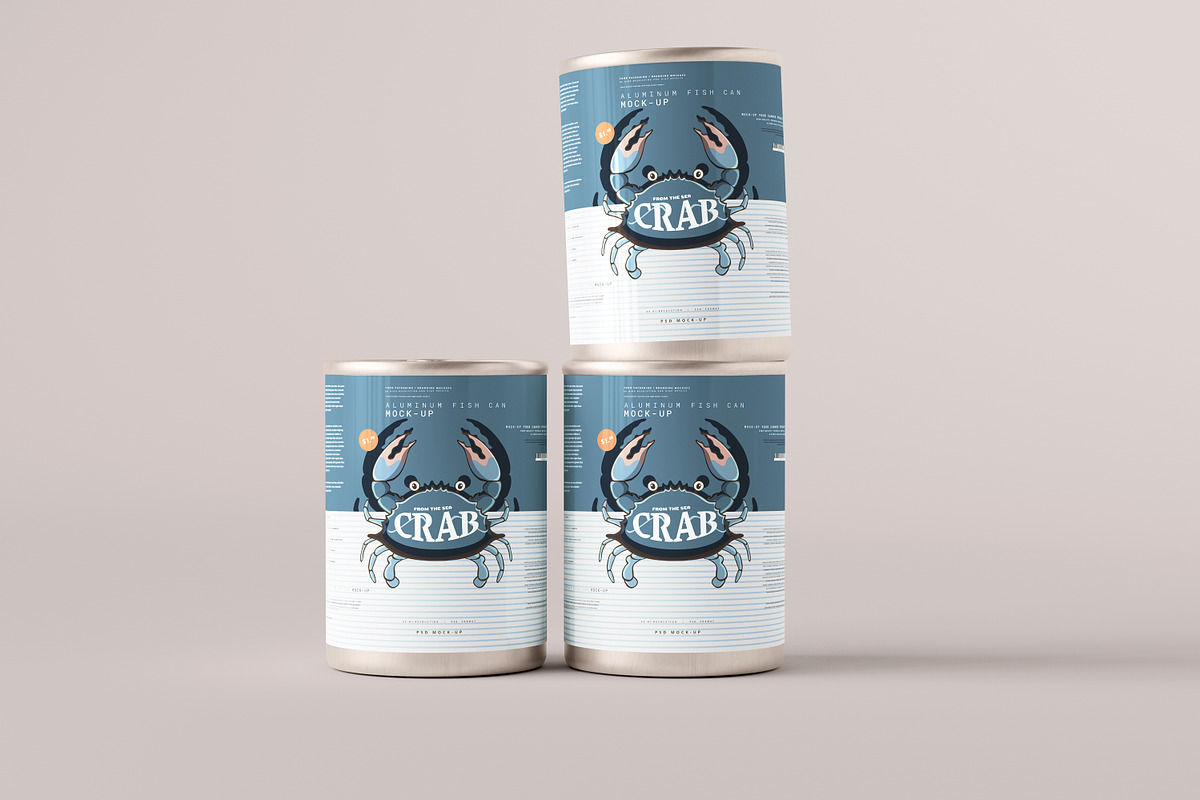 Aluminum Food Can Mockups - Large, a Cups & Container Mockup by pmvch (Photo 17 of 31)
