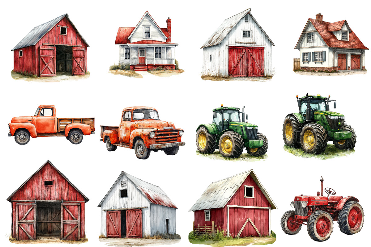 Watercolor Farm Animals Clipart, an Illustration by Designworld (Photo 4 of 5)