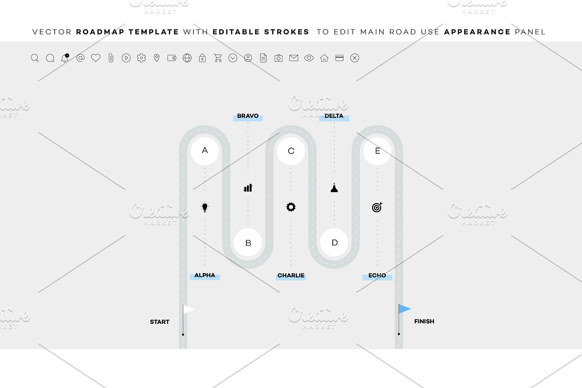 14 vector roadmaps, an Object Graphic by Alexey Yarkin (Photo 5 of 15)