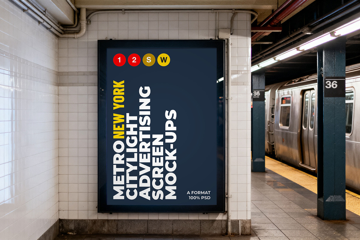 New York Metro Ad Screen Mock-Up 3, an Advertising Mockup by Graphic Shelter (Photo 3 of 8)