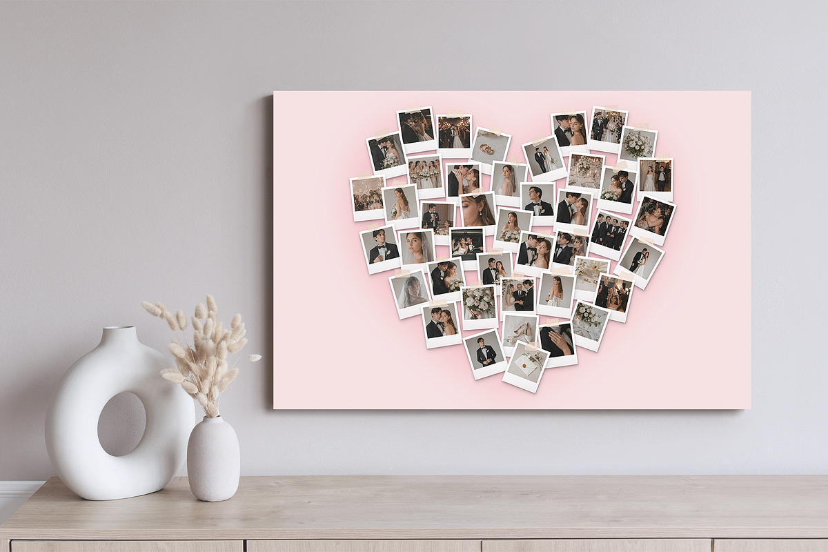Heart Polaroid Photo Collage Templat, a Social Media Template by DesignerCandies (Photo 3 of 5)