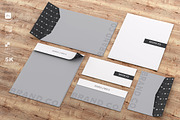 Mockup Stationery Kit on Wood and Ma, a Product Mockup by LESZ Design (Thumbnail 6 of 6)