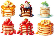 Pancake Watercolor Clipart, an Illustration by Designworld (Thumbnail 3 of 3)