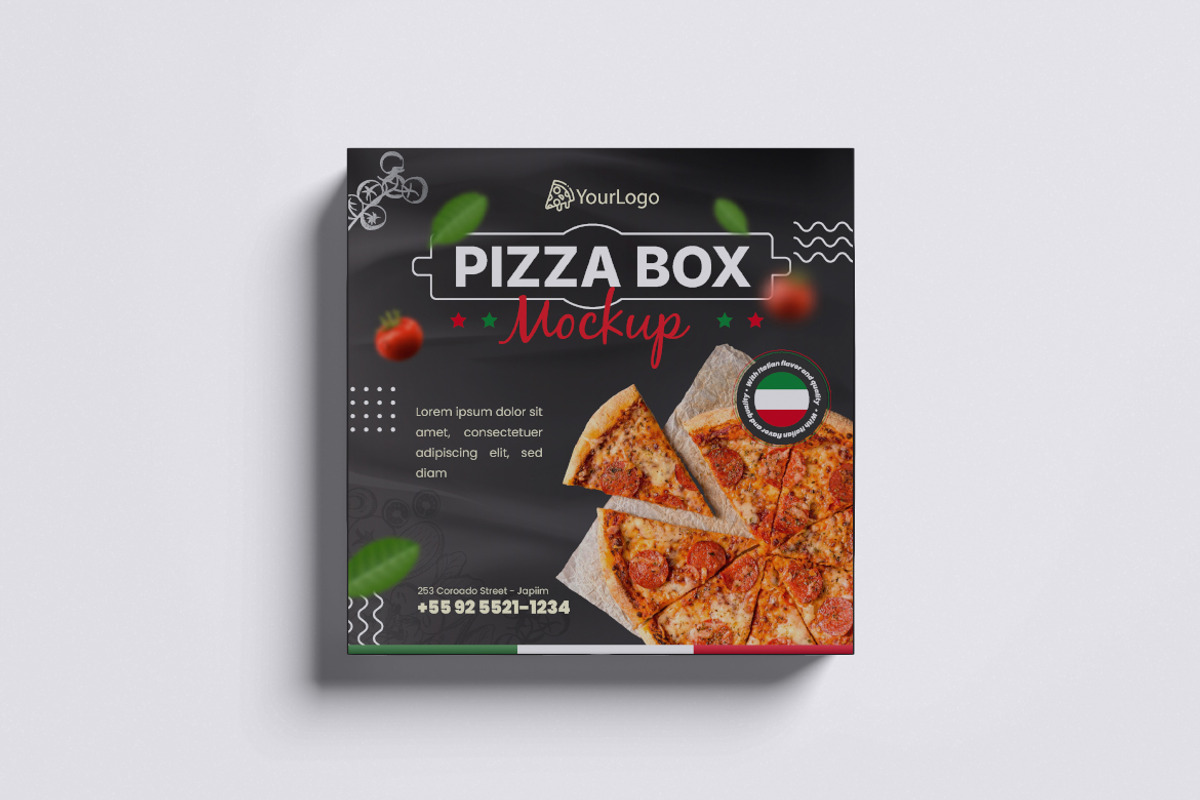 Pizza Box Mockup Bundle Set, a Packaging Mockup by Rielismee (Photo 4 of 5)