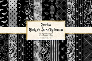 Black & Silver Halloween Patterns