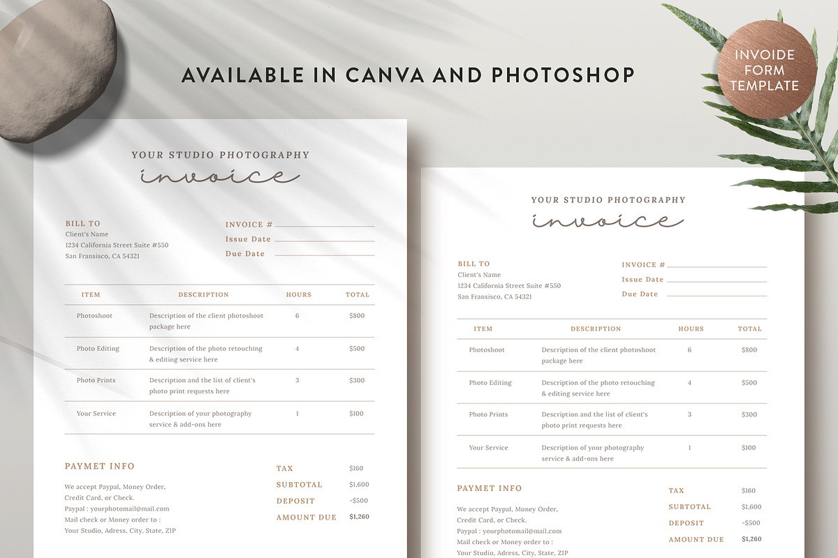 Invoice Form Canva Template, a Templates & Theme by Bellenity Design (Photo 1 of 3)