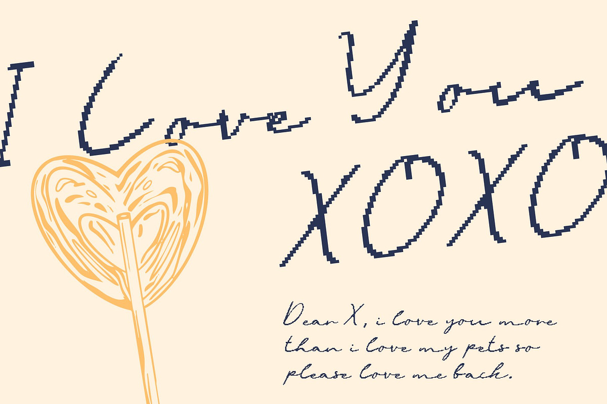 CS Bonjour Pixel, a Script Font by Craft Supply Co. (Photo 6 of 8)