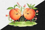 Watercolor Cute Peaches Garden Fruit, an Illustration by Creative Art (Thumbnail 7 of 10)
