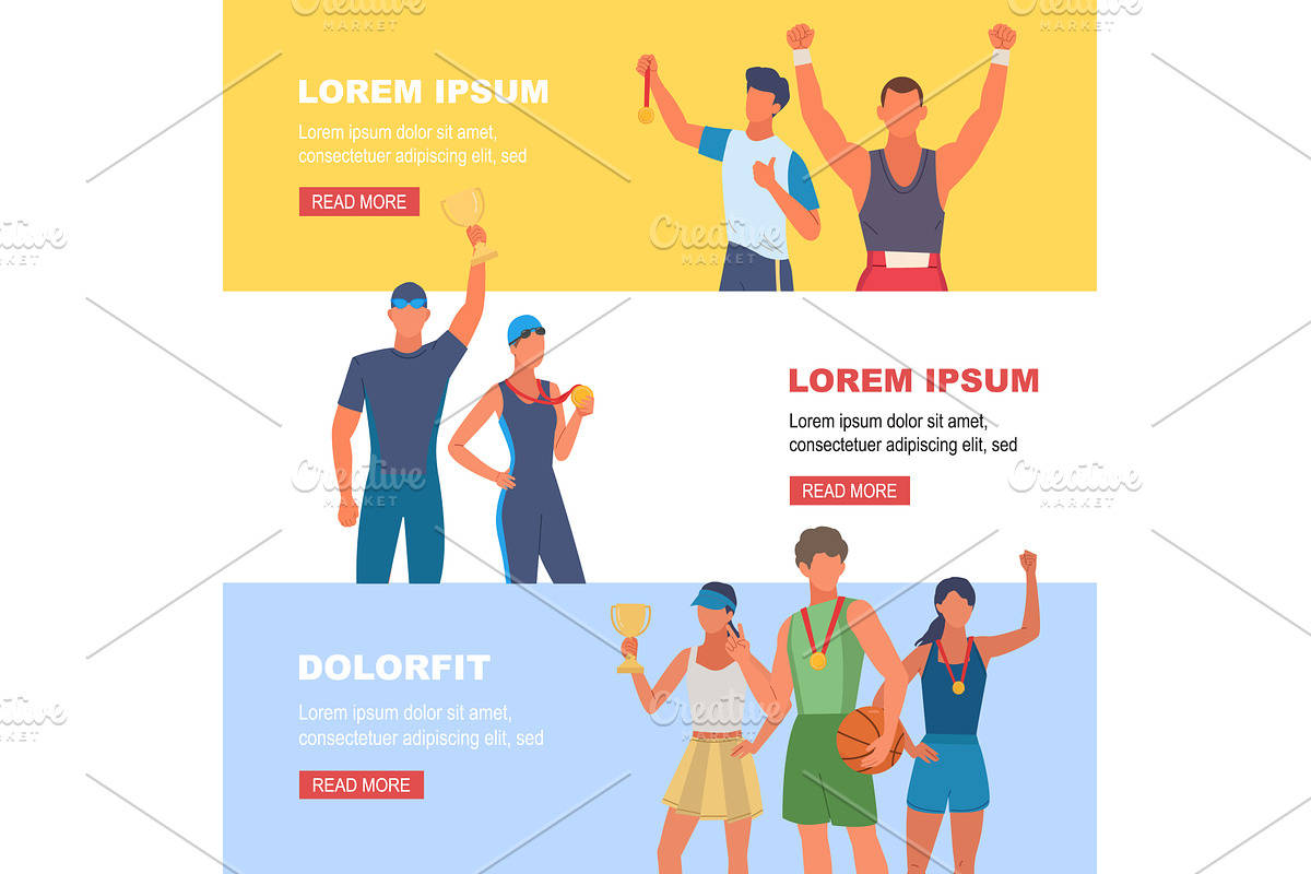 sport champions. sportive characters, a Sport Illustration by Multigon