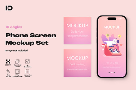 Phone Screen Mockup Set, an iPhone Mockup by ForgeDesign