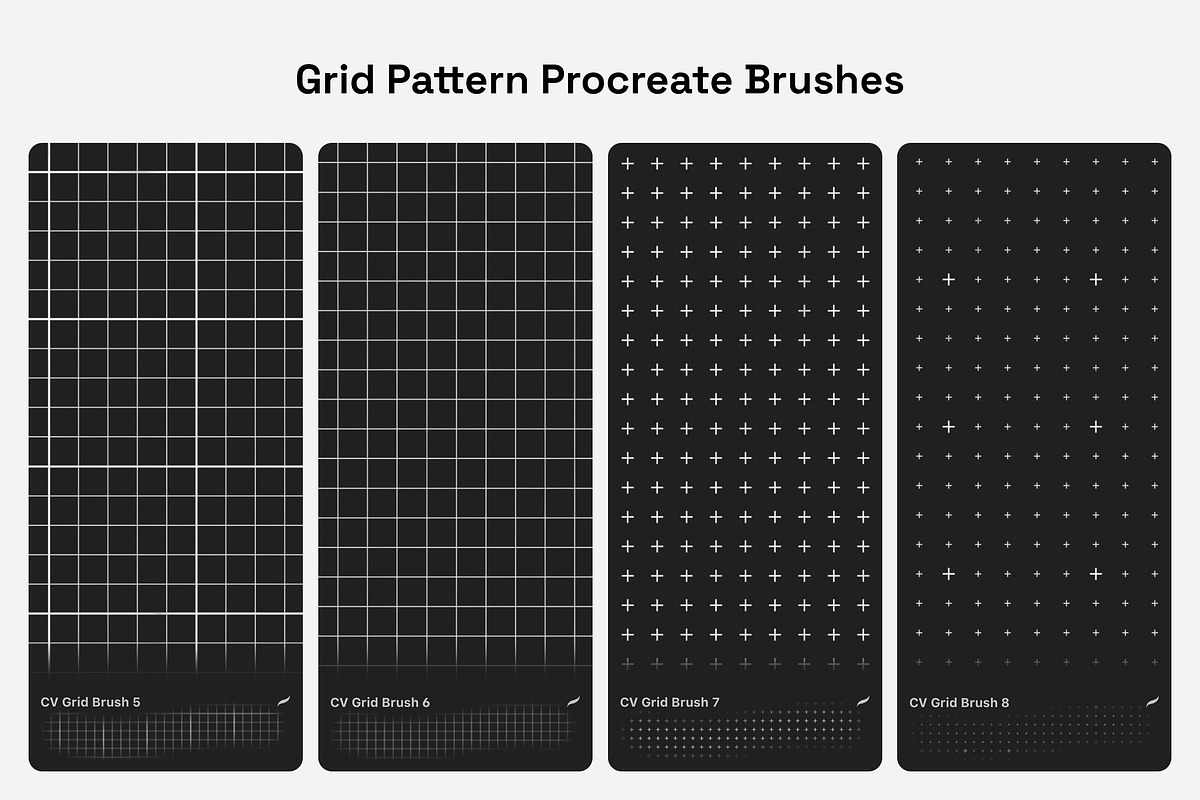 Grid Pattern Procreate Brushes, a Brush Add-On by Creative Veila (Photo 5 of 9)