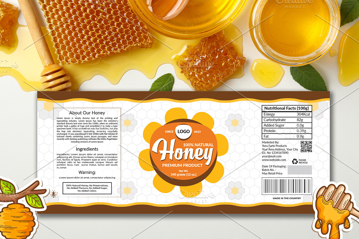 HONEY LABEL TEMPLATE, a Templates & Theme by ramzan.shaikh (Photo 3 of 3)